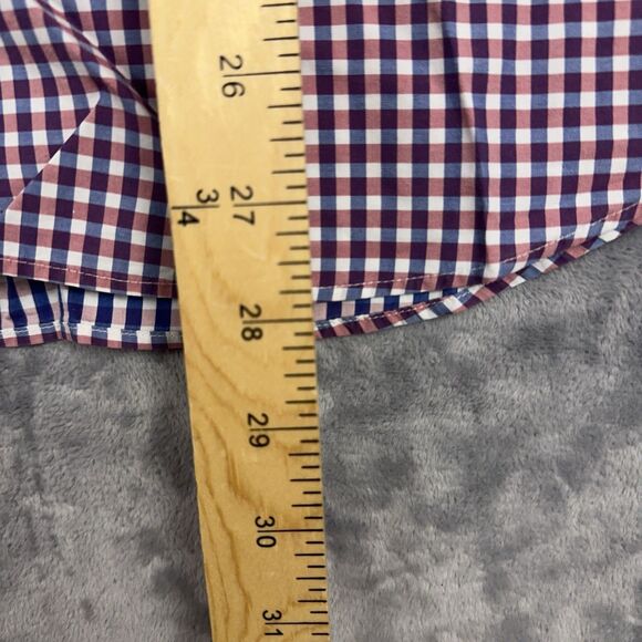 UNTUCKit Mens Size Xl Shirt Red White Blue Gingham Plaid Long Sleeve Button Up - Picture 9 of 9